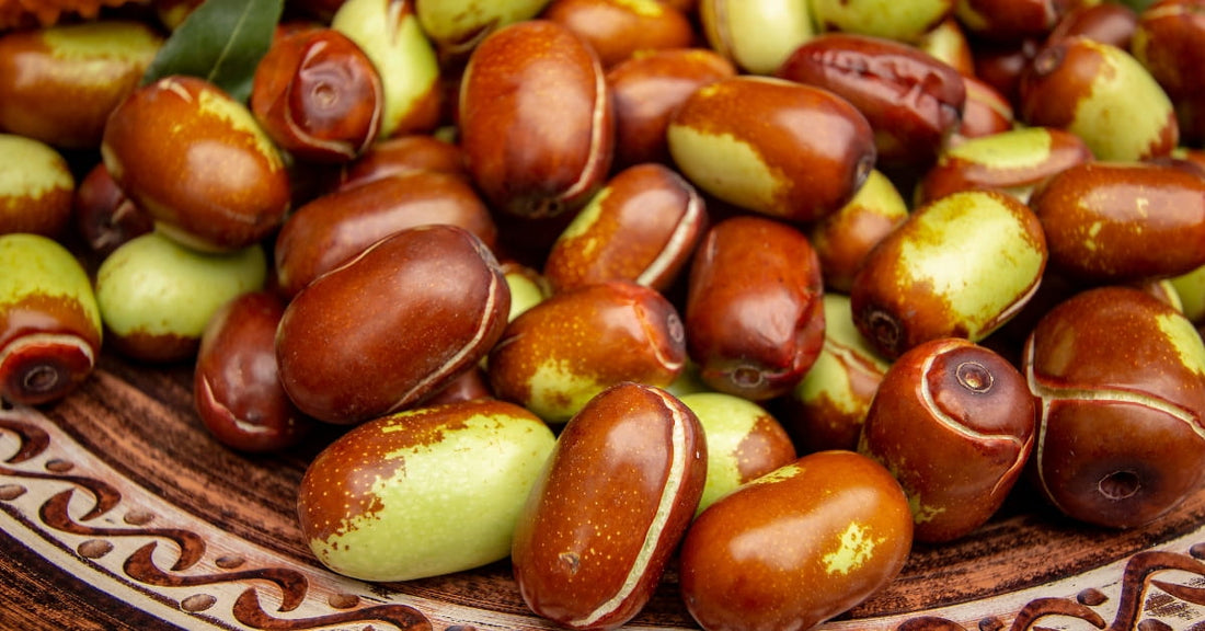 Close-up of golden jojoba seeds used in Edenwild natural skincare products to help balance oil production and support sensitive skin