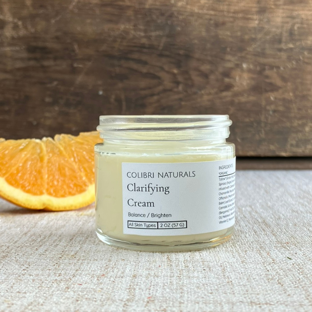 Clarifying Cream – Balancing Tallow Moisturizer with Herbal Oils + Tea Tree for Acne-Prone Skin
