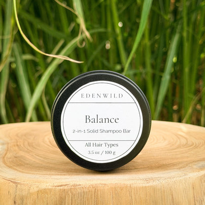 Edenwild Balance 2-in-1 Solid Shampoo Bar for all hair types, sulfate-free natural shampoo bar for oily and combination scalp, 3.5 oz