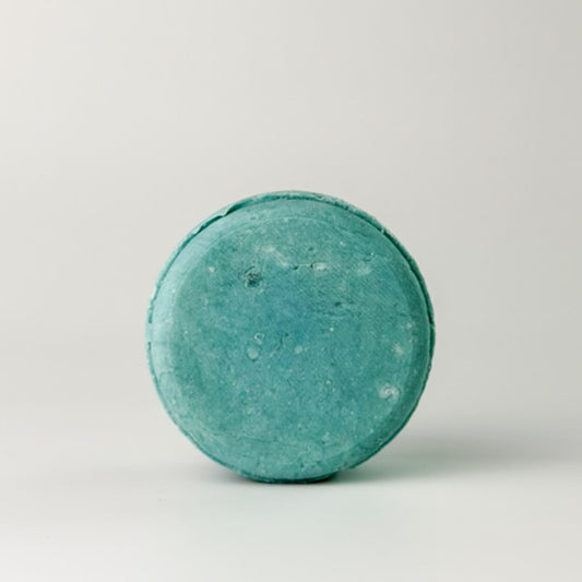 Edenwild Balance shampoo bar in teal on white surface — sulfate-free solid shampoo bar with kaolin clay and lemongrass for oily and combination hair