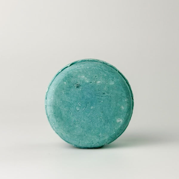 Edenwild Balance shampoo bar in teal on white surface — sulfate-free solid shampoo bar with kaolin clay and lemongrass for oily and combination hair