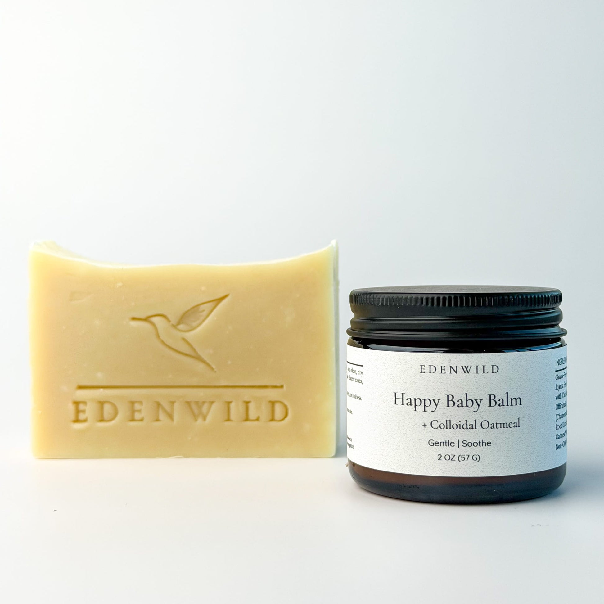 Edenwild Gentle Skin Duo with tallow soap bar and Happy Baby Balm with colloidal oatmeal — natural skincare set for eczema and sensitive skin